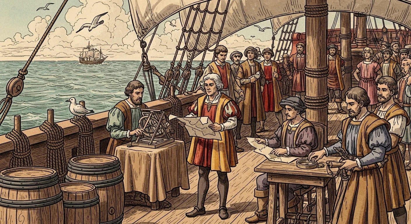 Columbus using navigation tools