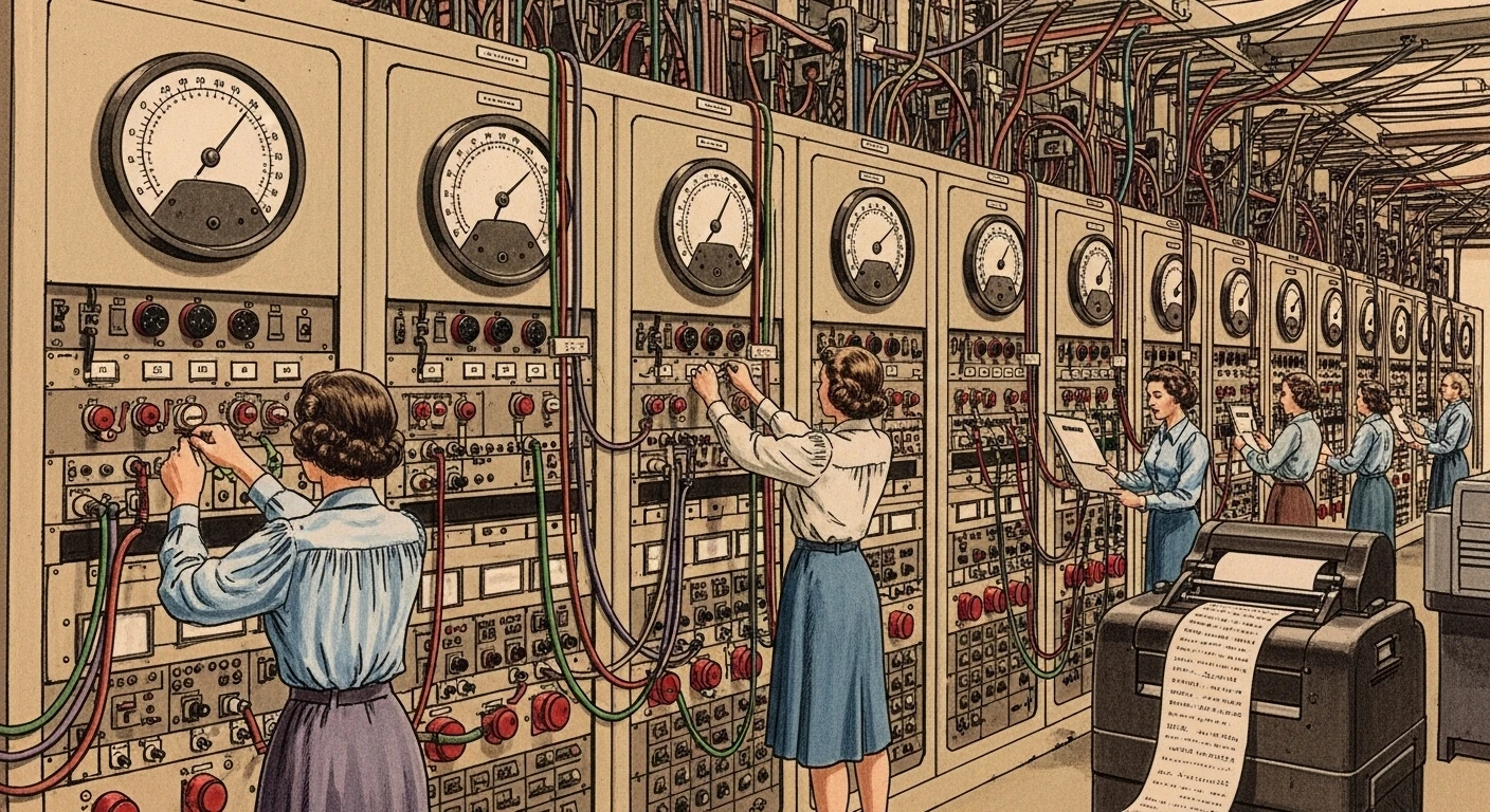 ENIAC room-sized computer with operators