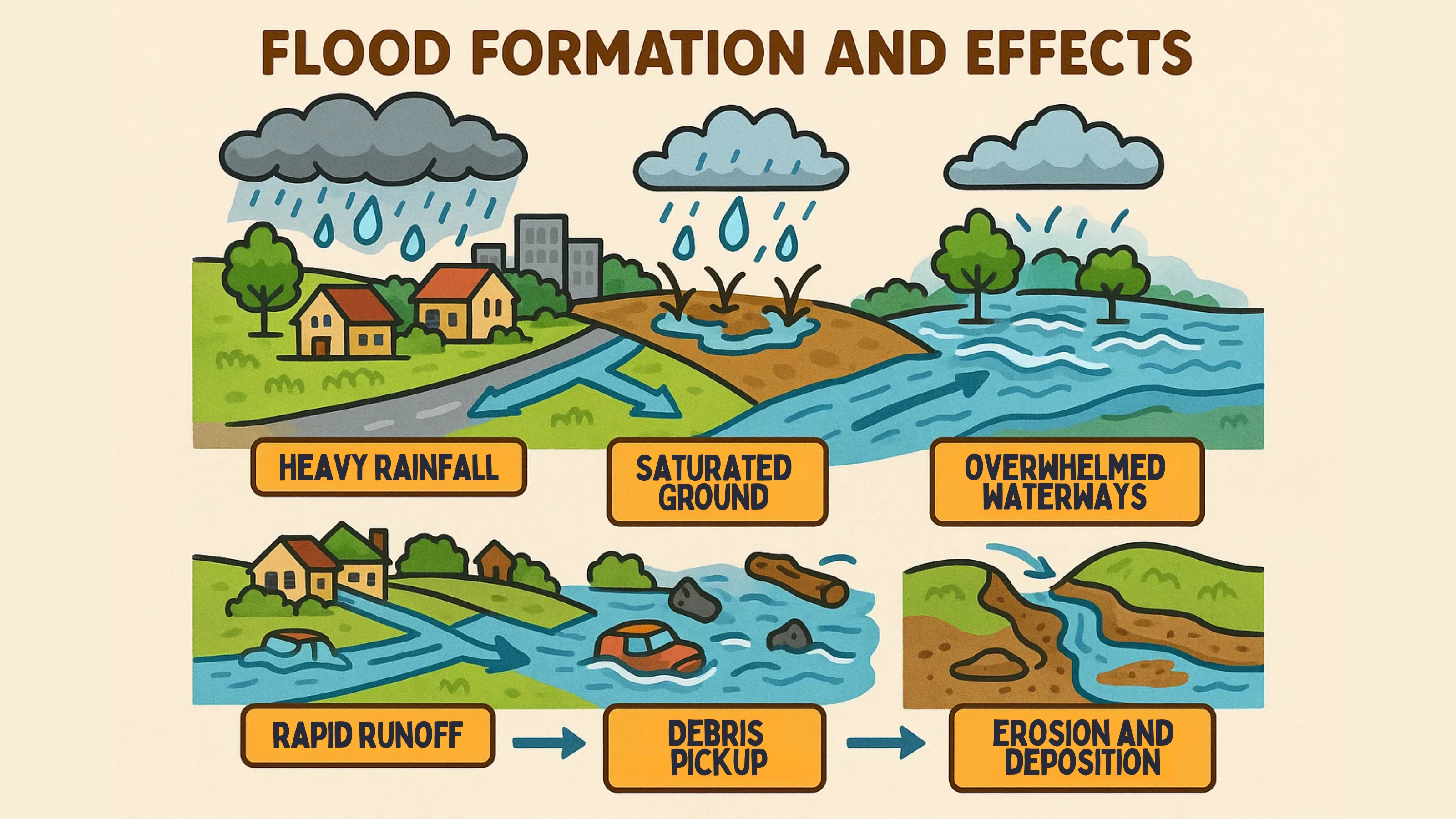 Flood Formation and Effects Diagram