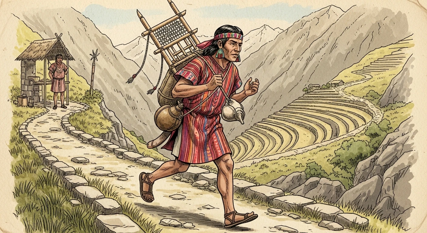 Inca messenger with quipu