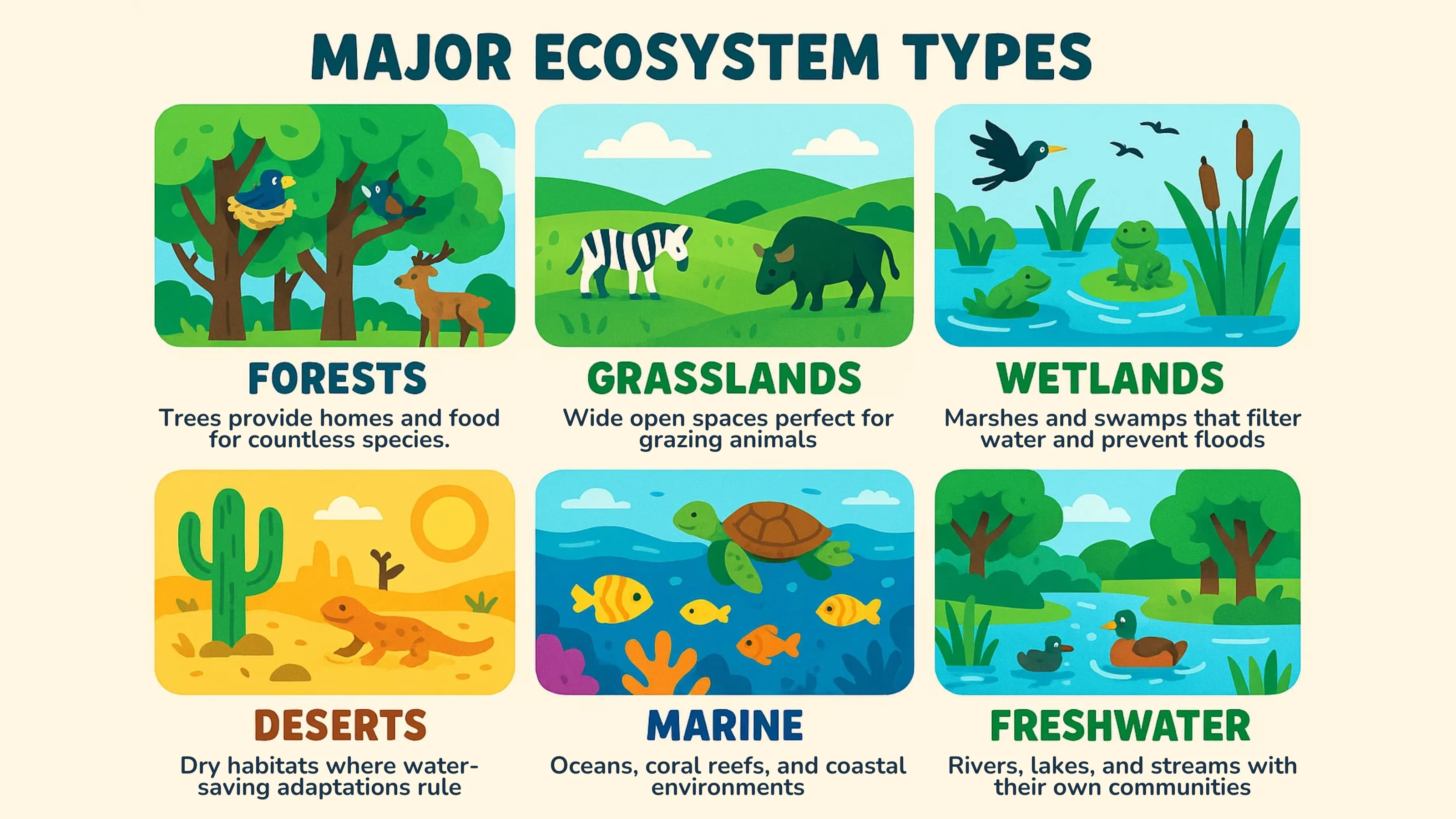 Major Ecosystem Types Diagram