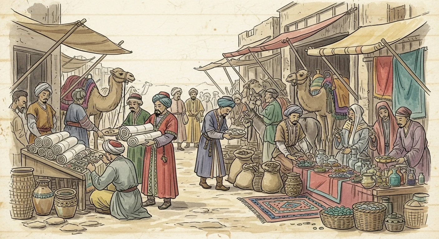 Silk Road marketplace scene