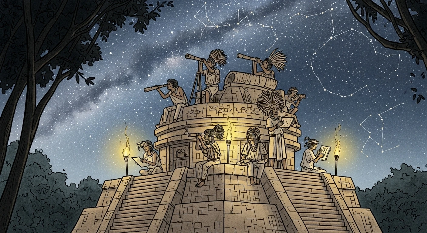 Maya astronomers studying stars