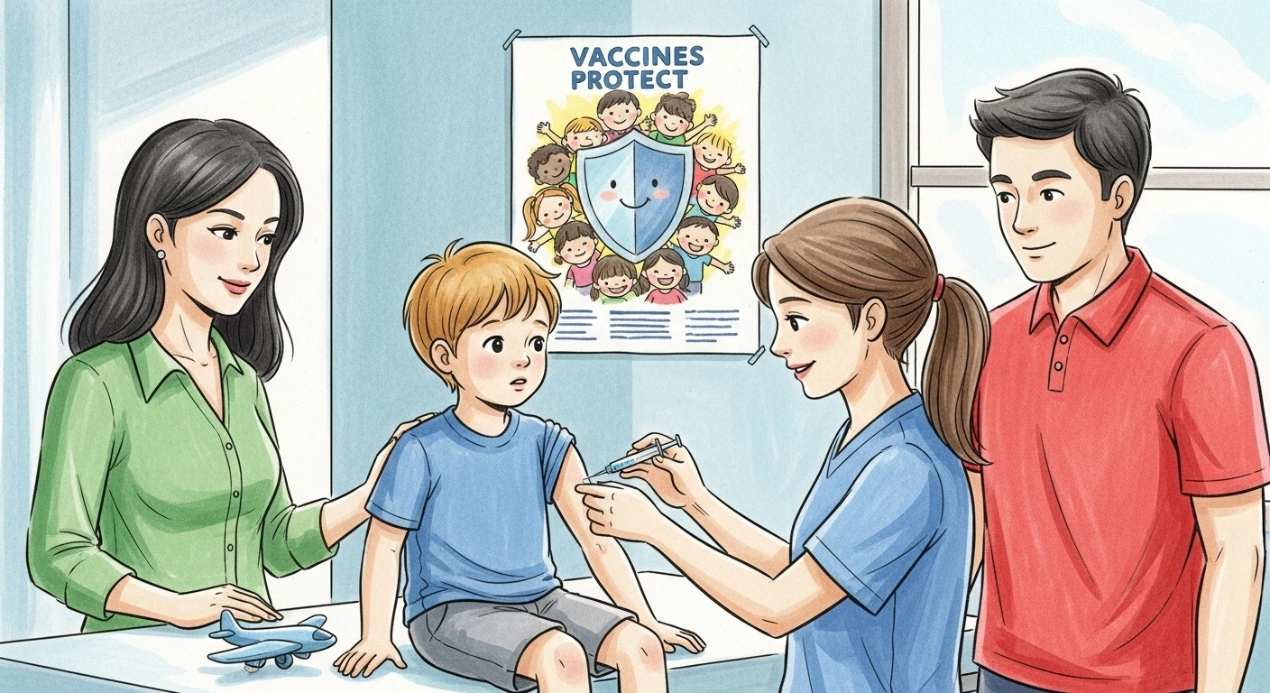 Modern children receiving vaccines safely
