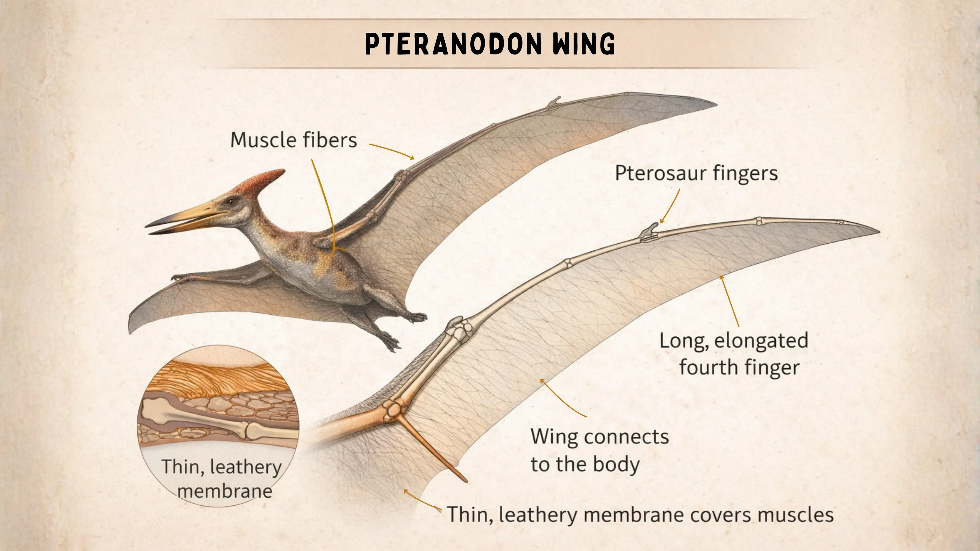 Pteranodon wing structure diagram