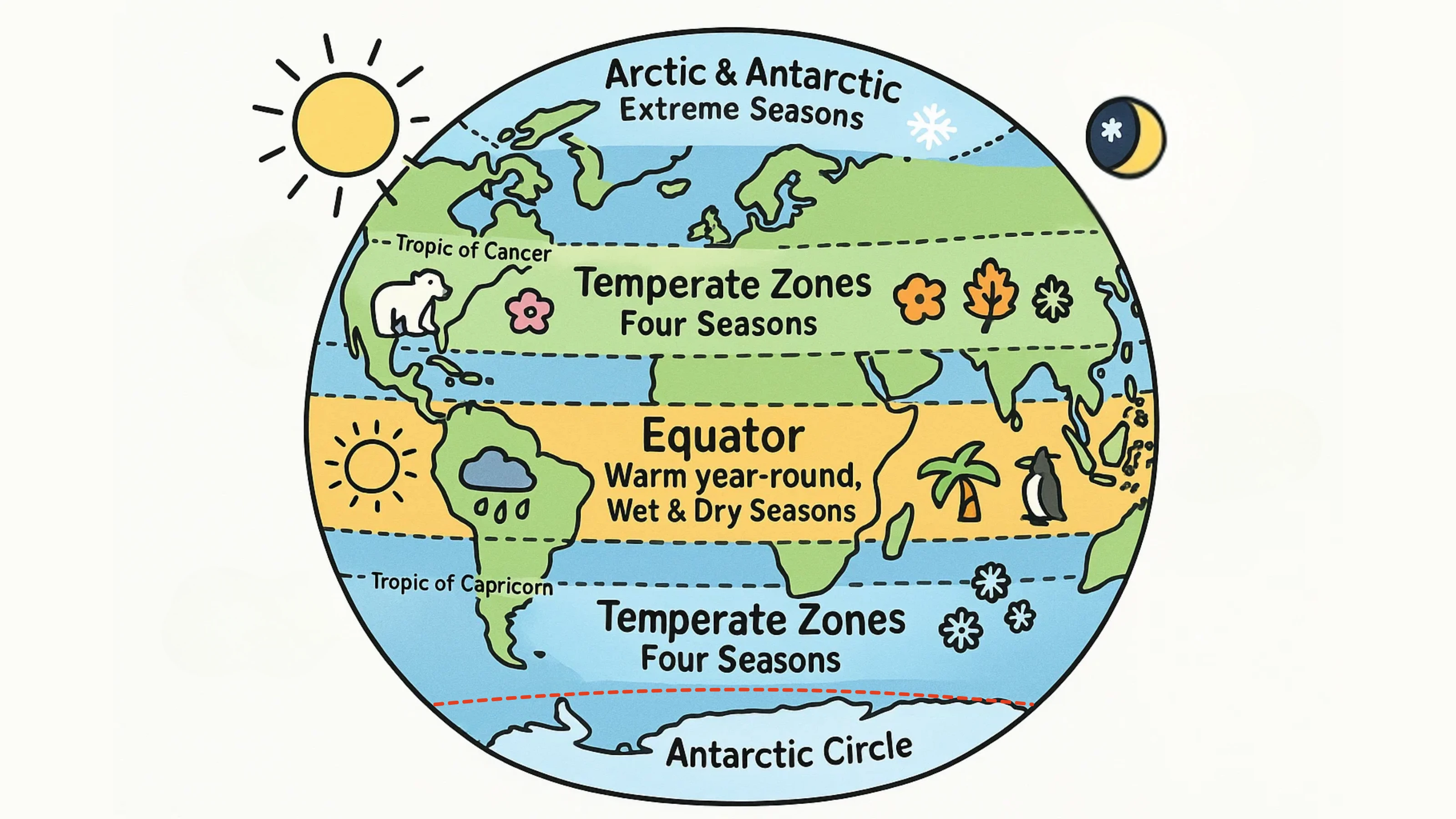 Seasons Around the World Diagram