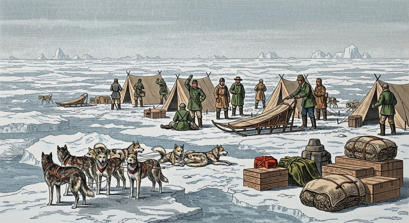 Crew camping on ice