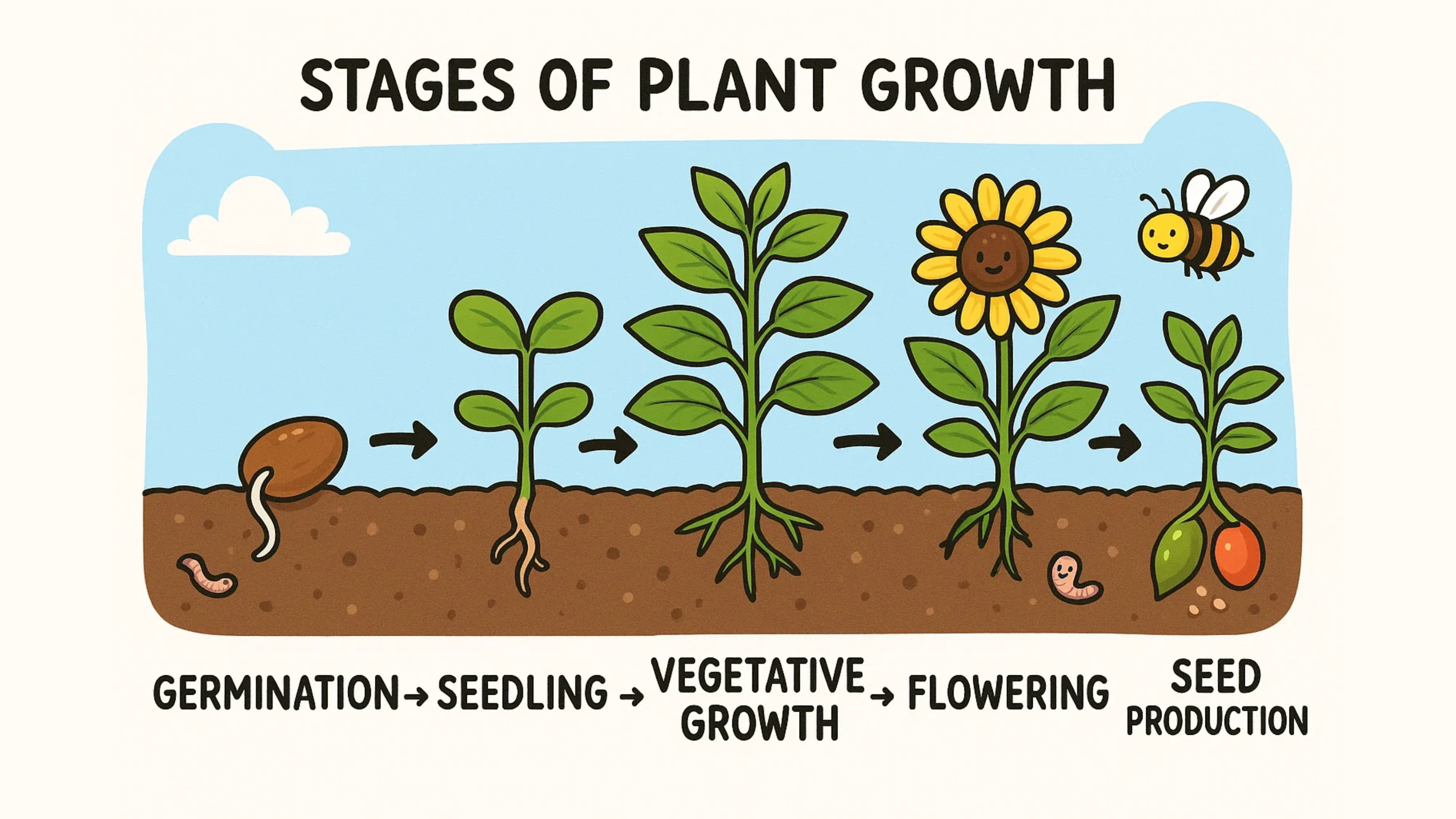 Stages of Plant Growth Diagram
