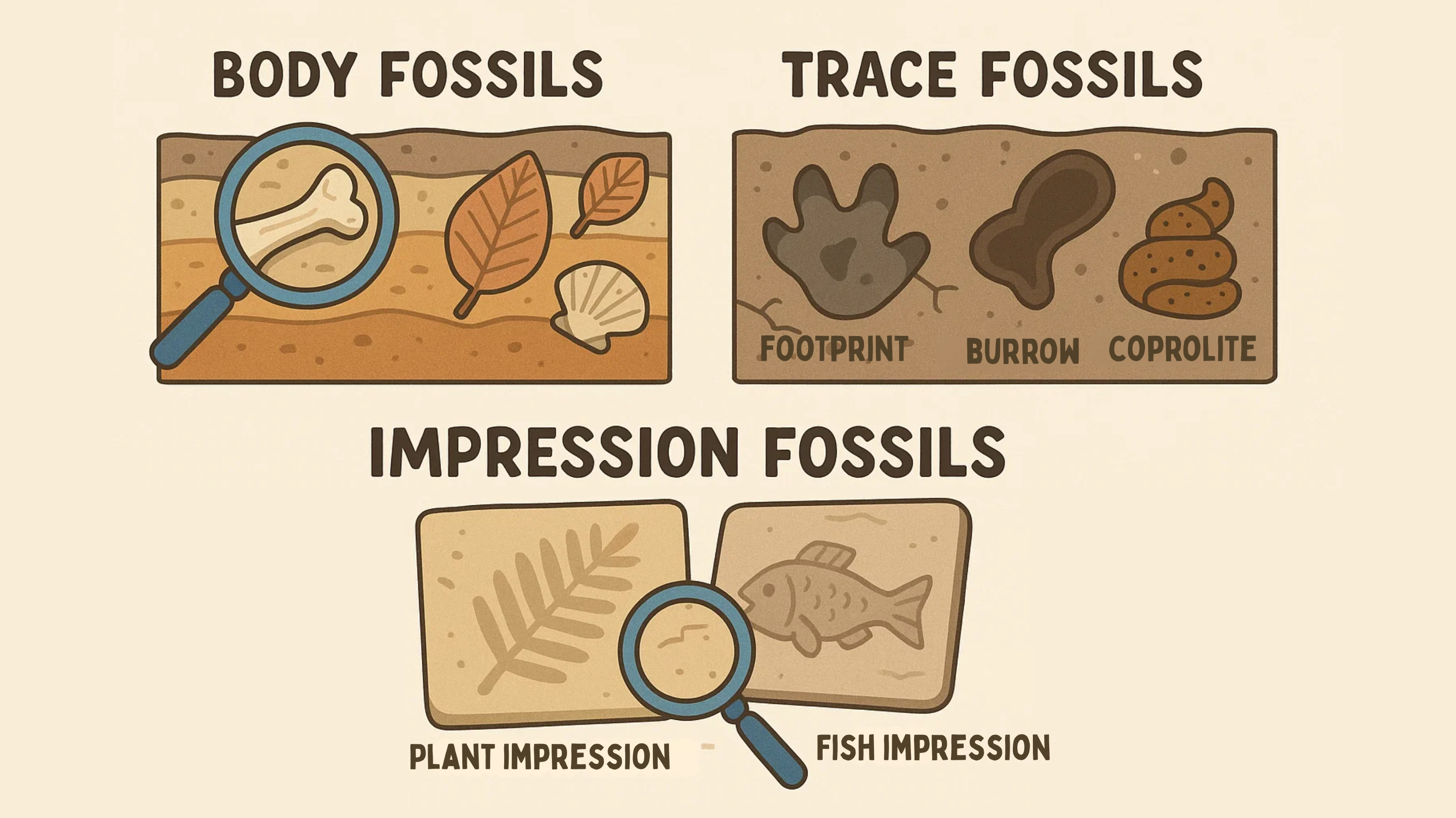 Types of Fossils Diagram